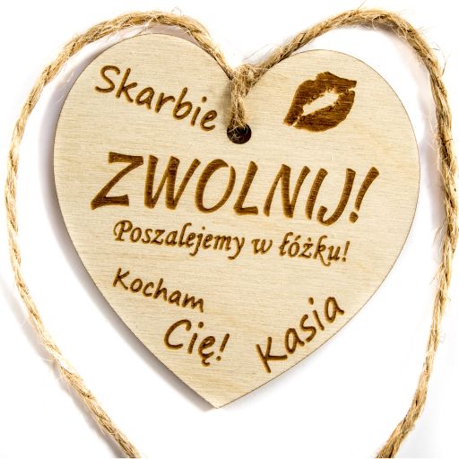 drewniana zawieszka z grawerem