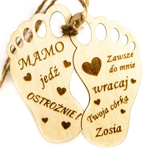 drewniana zawieszka z grawerem