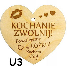 drewniana zawieszka z grawerem