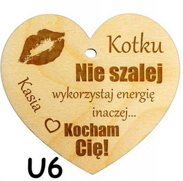 drewniana zawieszka z grawerem