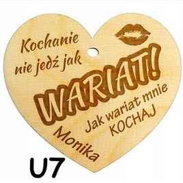 drewniana zawieszka z grawerem