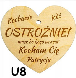 drewniana zawieszka z grawerem